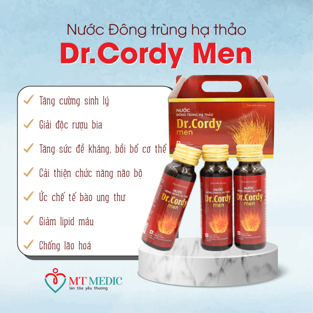 NƯỚC ĐÔNG TRÙNG HẠ THẢO DR. CORDY MEN - TĂNG CƯỜNG SINH LÝ VÀ GIẢI ĐỘC RƯỢU BIA