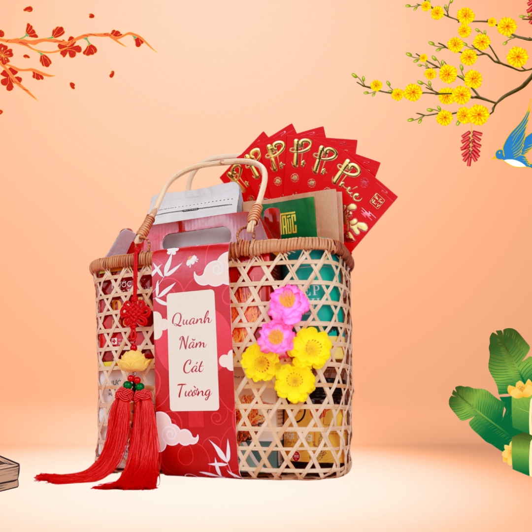 Giỏ Quà Cát Tường - Giỏ Quà Tết Giáp Thìn 2024
